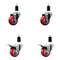 Service Caster 3'' Red Poly Swivel 1-3/8'' Expanding Stem Caster Set 2 Total Lock Brakes, 4PK SCC-EXTTL20S314-PPUB-RED-2-S-2-138 - alternate 1
